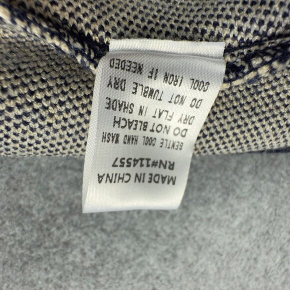 THML Colorblock Turtleneck Poncho Navy Cream Black Knit NWT Size Small - Picture 9 of 12